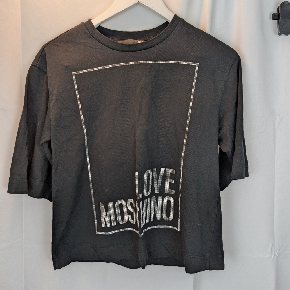 Love Moschino Black T-Shirt Size 2 In EUC